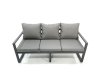 Fimous Outdoor Garden Furniture Set Aluminium Lounge Sofa Adjustable Rising Lifting Dining Table Sets with 3 Footstools 2 Side Tables Dark Grey