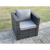 Fimous 10 Seater Rattan Garden Furniture Sofa Set with 2 Armchairs Square Coffee Table 2 Small Footstools Indoor Side Table Outdoor Rattan Set Dark Grey Mixed