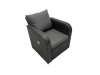Fimous Rattan Garden Furniture Dining Set 8-seater Patio Height Adjustable Rising Lifting Table Sofa Set with Side Table 2 Big Footstool Dark Grey Mixed