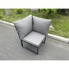 Fimous Aluminum Outdoor Garden Furniture Set Corner Sofa 2 PC Chairs Gas Fire Pit Dining Table Set Gas Heater Burner Dark Grey 8 Seater