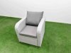 Fimous Patio PE Wicker 8 Seater Outdoor Rattan Furniture Sofa Sets with Oblong Coffee Table Reclining Chair Loveseat Sofa 3 Seater Sofa Stool Light Grey