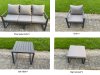 Fimous Garden Aluminium Furniture Set Dark Grey 9 Seater Outdoor Patio Adjustable Rising Lifting Dining Table with 2 Big Footstools Dark Grey