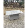 Fimous Rattan Garden Funiture Set Adjustable Rising Lifting Table Sofa Dining Set Lounge Sofa With 2 Arm Chair