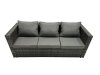 Fimous 7 Pieces Outdoor PE Rattan Garden Furniture Corner Sofa Oblong Coffee Table Set with Cushions 2 Big Footstools Side Table Dark Grey Mixed