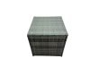 Fimous 7 Seater Wicker PE Rattan Furniture Outdoor Dining Table Double Seat Sofa 3 Stools 2 Side Table Set Dark Grey Mixed