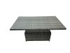 Fimous 12 Seat Poly Rattan Outdoor Patio Height Adjustable Rising Lifting Table Corner Sofa Set with 4 Stool 2 Chairs for Garden Backyard Dark Grey Mixed