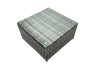 Fimous Outdoor Rattan Garden Furniture Set 7 Seater Patio Lounge Sofa Set with Armchair Square Coffee Table 2 Big Footstool Dark Grey Mixed