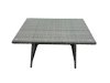 Fimous Rattan Dining Table Sofa Armchair Set with Side Table Big Footstool Outdoor Garden Furniture Set Dark Grey Mixed