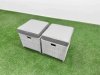 Fimous 9 Seater PE Wicker Rattan Furniture Sofa Sets with Rectangular Coffee Table 2 Seater Love Sofa 3 Stool Side Table Light Grey