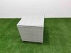 Fimous 7 PCs Rising Dining Table Set Rattan Furniture Set with 3 Seater Sofa 3 Footstools Side Table Light Grey