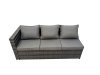 Fimous 7 Seater Outdoor Corner Sofa Dining Table Set Garden Rattan Furniture Set with Side Table Big Stool Dark Grey