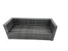 Fimous Rattan Dining Table Sofa Set with Armchair 2 Big Footstools Outdoor 10 Seat Garden Furniture Set Dark Grey Mixed