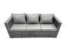 Fimous Outdoor Rattan Garden Furniture Set 6 Seater Patio Lounge Sofa Set with Square Coffee Table 2 Side Table Dark Grey Mixed
