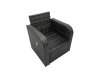 Fimous 8 Seat Outdoor Wicker PE Rattan Garden Furniture Set Dining Table Sofa Set with 4 Stools Dark Grey Mixed