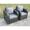 Fimous PE Rattan Garden Furniture Set Adjustable Chair Sofa Double Love Seat 2 Seater Sofa Square Coffee Table