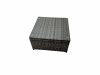 Fimous Outdoor PE Rattan Garden Furniture Sofa Set with Square Coffee Table 2 Small Stools 2 Chair Side Table Dark Grey