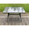 Fimous Rattan Wicker Garden Furniture Patio Conservatory Sofa Set with Rectangular Dining Table Reclining Chair 3 Seater Sofa