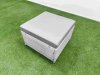 Fimous 7 Seater Outdoor Reclining Chair Love Sofa Set Rattan Garden Furniture Set with Rectangular Coffee Table Footstool 2 Side Tables Light Grey