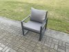 Fimous Aluminium 7 Pieces Garden Furniture Set with Cushions 10 Seater Outdoor Patio Lounge Sofa Set with Armchair 3 Footstools Dark Grey