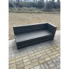 Fimous Rattan Corner Sofa Set Gas Firepit Dining Table Set Patio Heater Burner With Big Footstool Dark Grey
