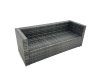 Fimous Outdoor Dining Table Sofa Set with Side Table Big Footstool Garden Furniture Set Dark Grey Mixed