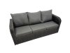 Fimous 3 Seater Sofa Reclining Chair Coffee Table Set Rattan Garden Outdoor Furniture Set with 4 Stools Dark Grey Mixed