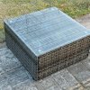 Fimous Dark Grey Mix PE Wicker Rattan Garden Furniture Set Sofa Set Reclining Adjustable Chair 2 Lounge Sofa