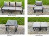 Fimous 8 Piece Garden Furniture Set 10-Seater Aluminium Outdoor Dining Set with Adjustable Rising Lifting Dining Table & Cushions Side Table Dark Grey