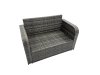 Fimous 7-seater Patio Gas Firpit Dining Table Sofa Sets Rattan Garden Furniture Dining Set with 3 Stools Dark Grey Mixed