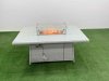 Fimous 7 Seat PE Rattan Lounge Sofa Set Outdoor Garden Furniture Set with Firepit Dining Table 3 Seater Sofa 2 Big Footstools Side Table Light Grey