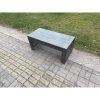 Fimous Rattan Oblong Rectangular Coffee Tea Table Outdoor Garden Furniture Patio Accessory Dark Grey Mixed