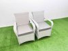 Fimous Wicker PE Rattan Garden Furniture Set Patio Outdoor 4 Chairs Plus Medium Round Table Set Light Grey Mixed