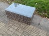 Fimous Rattan Garden Furniture Corner Sofa Set 4 Pieces Outdoor Patio Sofa Chair Table Set with Rectangular Coffee Table Dark Grey Mixed