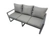 Fimous 9 Seat Outdoor Garden Furniture Set Aluminium Lounge 3 Seat Sofa Gas Fire Pit Table Sets with Chair 4 Stools Side Table Dark Grey