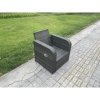 Fimous Rattan Outdoor Garden Furniture Sofa Set Patio Table & Chairs Set with 3 Seater Sofa Reclining Chair Side Table 2 Small Footstools Dark Grey Mixed