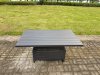 Fimous Aluminium Garden Furniture Set Adjustable Rising Lifting Dining Table and 4 Chairs Set Dark Grey