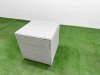 Fimous PE Rattan High Back Lounge Sofa Set Patio Oblong Coffee Table & Chairs Set with 3 Seater Sofa Reclining Chair Stools 2 Side Table Light Grey