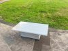 Fimous Light Grey Rattan Outdoor Garden furniture Set Height Adjustable Rising Lifting Table and 6 Chairs Set with Seat Cushion