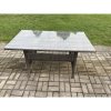 Fimous 7 Piece Rattan Garden Furniture Set with Patio Sofa Rectangular Dining Table Side Table 2 Big Footstool Indoor Conservatory Patio Set