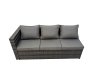 Fimous Garden Rattan Outdoor Furniture Set 10 Seater Patio Corner Sofa Oblong Coffee Table with 3 Stool Side Table Dark Grey