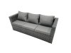Fimous Rattan Garden Furniture Dining Set 9-seater Patio Coffee Table Sofa Set with 2 Small Stools 2 Side Tables Dark Grey Mixed