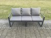 Fimous Aluminium 9 Seater Outdoor Garden Furniture Set Patio Lounge Sofa with Square Coffee Table 2 Side Tables Conservatory Set Dark Grey