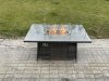 Fimous Rattan Garden Furniture High Back Corner Sofa Gas Fire Pit Dining Table Sets Gas Heater with 3 Small Footstools 9 Seater Dark Grey Mixed