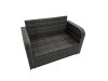 Fimous 6-seater Patio Height Adjustable Rising Lifting Table Sofa Sets Rattan Garden Furniture Dining Set with 2 Big Stools 2 Side Tables Dark Grey Mixed