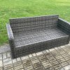 Fimous Dark Grey Mix PE Wicker Rattan Garden Furniture Set Sofa Set Reclining Adjustable Chair 7 Seater With Dining Table