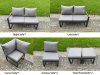 Fimous 8 Pieces Aluminium Garden Furniture Set with Cushions, Patio Furniture Set with Adjustable Rising Lifting Dining Table Dark Grey