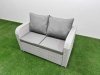 Fimous Light Grey PE Wicker Rattan Garden Furniture Set Sofa Set Reclining Chair Adjustable Lifting Dining or Coffee Table 7 Seater 3 Stools Side Table