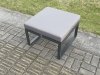 Fimous Aluminium 10 Seater Garden Furniture Outdoor Set Patio Lounge Sofa Gas Fire Pit Dining Table Set with Big Footstool Dark Grey