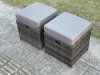 Fimous Wicker PE Outdoor Garden Furniture Set High Back Rattan Corner Sofa Set with Rectangular Coffee Table 2 Small Footstools