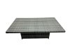 Fimous Outdoor Love Sofa Set 4 Seat Rattan Garden Furniture Set with Adjustable Lifting Dining or Coffee Table Dark Grey Mixed